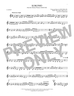 page one of Kokomo (Clarinet Solo)