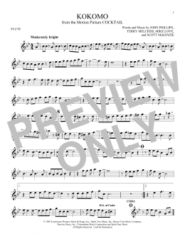 page one of Kokomo (Flute Solo)
