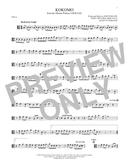 page one of Kokomo (Viola Solo)