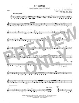 page one of Kokomo (French Horn Solo)