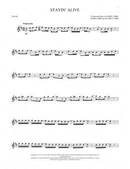 page one of Stayin' Alive (Violin Solo)