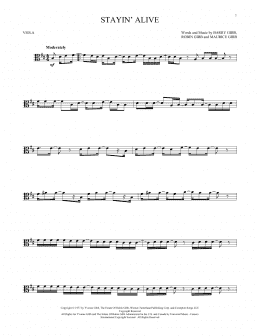 page one of Stayin' Alive (Viola Solo)