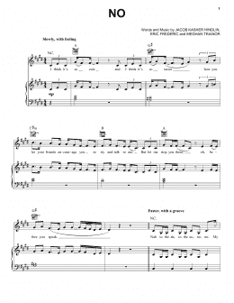 page one of No (Piano, Vocal & Guitar Chords (Right-Hand Melody))
