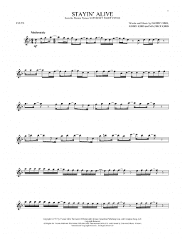 page one of Stayin' Alive (Flute Solo)
