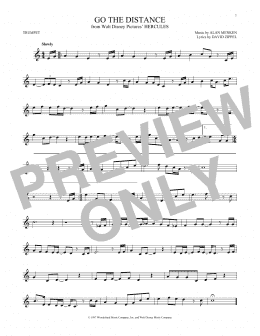 page one of Go The Distance (from Hercules) (Trumpet Solo)