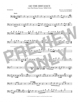 page one of Go The Distance (from Hercules) (Trombone Solo)