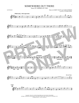 page one of Somewhere Out There (Alto Sax Solo)