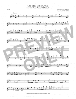page one of Go The Distance (from Hercules) (Flute Solo)