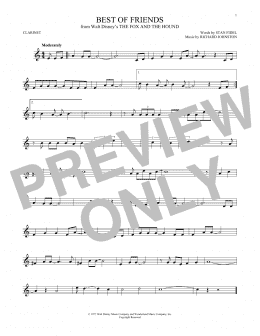page one of Best Of Friends (from The Fox And The Hound) (Clarinet Solo)