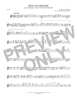 page one of Best Of Friends (from The Fox And The Hound) (Flute Solo)
