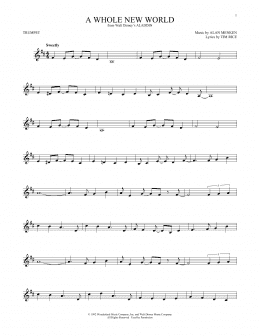 page one of A Whole New World (from Aladdin) (Trumpet Solo)