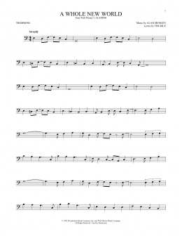 page one of A Whole New World (from Aladdin) (Trombone Solo)