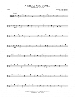 page one of A Whole New World (from Aladdin) (Viola Solo)