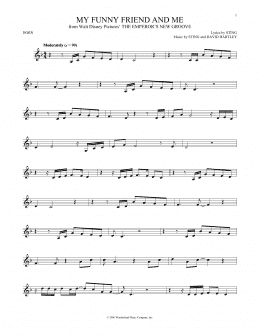 page one of My Funny Friend And Me (from The Emperor's New Groove) (French Horn Solo)