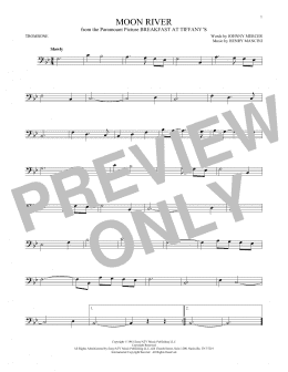 page one of Moon River (Trombone Solo)