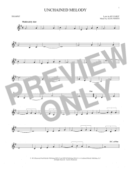 page one of Unchained Melody (Trumpet Solo)