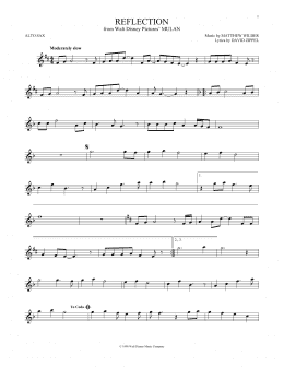 page one of Reflection (Pop Version) (from Mulan) (Alto Sax Solo)