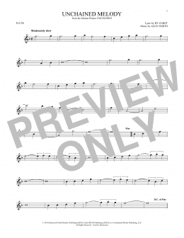 page one of Unchained Melody (Flute Solo)
