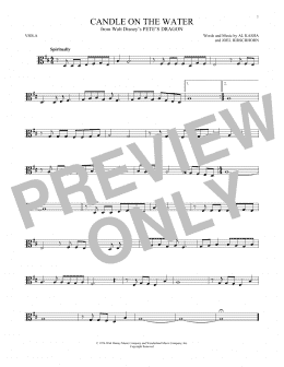 page one of Candle On The Water (from Pete's Dragon) (Viola Solo)