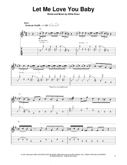 page one of Let Me Love You Baby (Easy Guitar Tab)