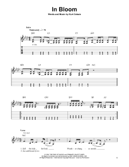 page one of In Bloom (Easy Guitar Tab)