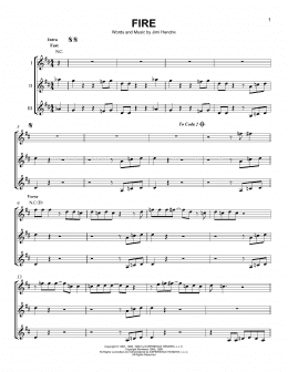 page one of Fire (Guitar Ensemble)