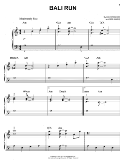 page one of Bali Run (Easy Piano)