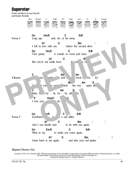 page one of Superstar (Guitar Chords/Lyrics)