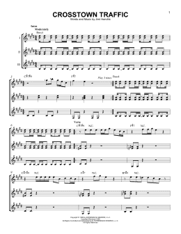 page one of Crosstown Traffic (Guitar Ensemble)