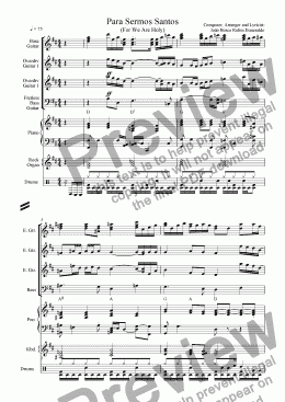 page one of Para Sermos Santos - Coral e Orquestra