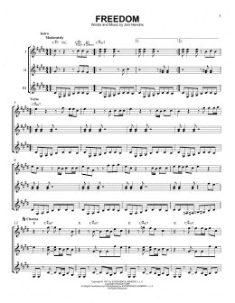 page one of Freedom (Guitar Ensemble)