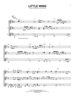 page one of Little Wing (Guitar Ensemble)