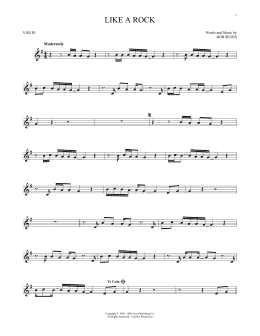 page one of Like A Rock (Violin Solo)