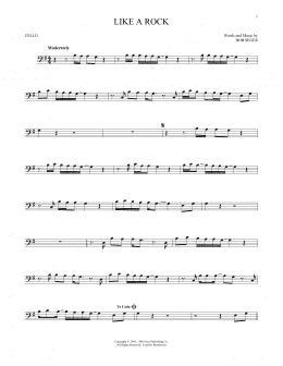 page one of Like A Rock (Cello Solo)