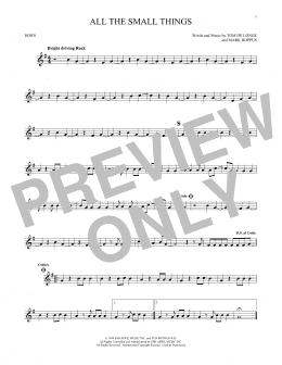 page one of All The Small Things (French Horn Solo)