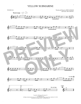 page one of Yellow Submarine (Tenor Sax Solo)