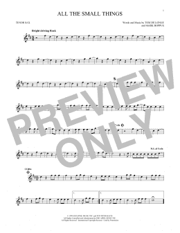 page one of All The Small Things (Tenor Sax Solo)