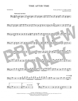 page one of Time After Time (Trombone Solo)