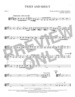 page one of Twist And Shout (Viola Solo)