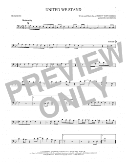 page one of United We Stand (Trombone Solo)
