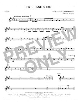 page one of Twist And Shout (Violin Solo)