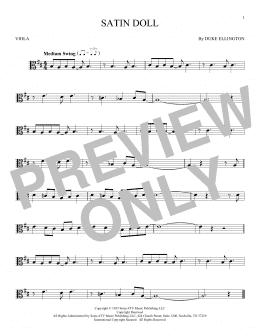 page one of Satin Doll (Viola Solo)