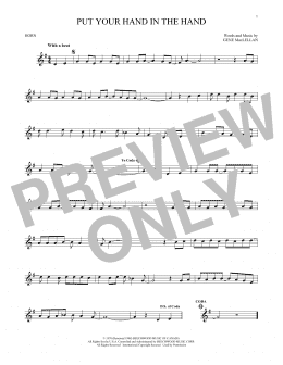 page one of Put Your Hand In The Hand (French Horn Solo)