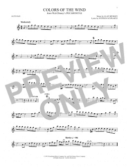 page one of Colors Of The Wind (from Pocahontas) (Alto Sax Solo)