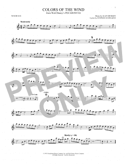page one of Colors Of The Wind (from Pocahontas) (Tenor Sax Solo)