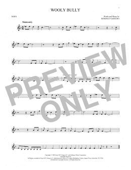 page one of Wooly Bully (French Horn Solo)
