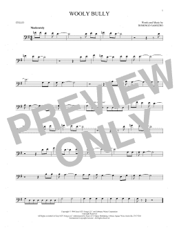 page one of Wooly Bully (Cello Solo)