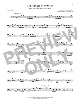 page one of Colors Of The Wind (from Pocahontas) (Trombone Solo)