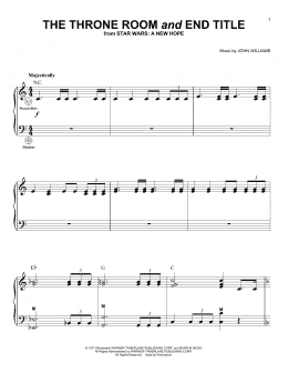 page one of Throne Room and End Title (from Star Wars: A New Hope) (Accordion)