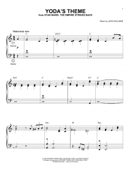 page one of Yoda's Theme (from Star Wars: The Empire Strikes Back) (Accordion)